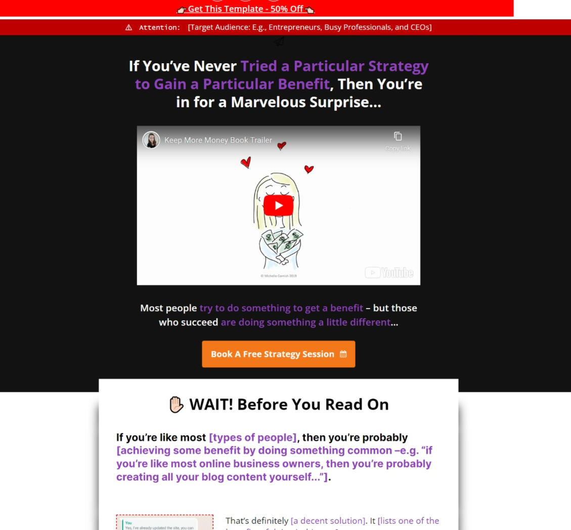 Sales Page Template Sales Page Template
